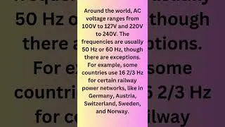 What is the range of AC voltage #top10 #electriccurrent #shortfeed #history