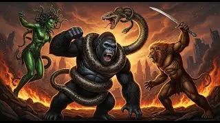 King Kong vs Lion Man vs Medusa: The Epic Skull Island War
