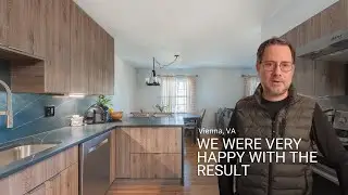 Modern Kitchen Remodel with Flat Surface Wood-Look Cabinets | Vienna, VA