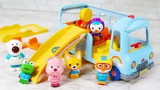 Toy ASMR Pororo School Bus Amusement Park Toy 뽀로로 버스 유치원 리뷰 Satisfying with Unboxing & Review Toys