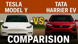 Tesla Model Y vs Tata Harrier EV | Full Comparison & Features | Car Compression