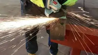 Grinding structural steelwork - Two J's Metalwork