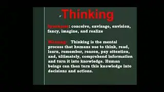 WHAT IS THE THINKING. SYNONYMS AND MEANING ENGLISH, HINDI, COGNITIVE SCIENCE EDUCATION
