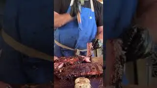 Cherry wood smoked sweet & sticky pork ribs #fyp