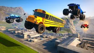 Which Randomly Generated Car Config Can Fly The Furthest On Car Jump Arena? PART 12 - BeamNG Drive