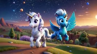 Three Baby Unicorns Fly Through Stars | Magical Song for Kids | Nursery Rhymes and Toddler Learning