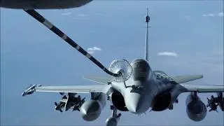 French Navy Rafale M refueling by USAF KC-10 over Southwest Asia