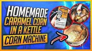 Homemade Caramel Corn Popcorn in a Kettle Corn Machine