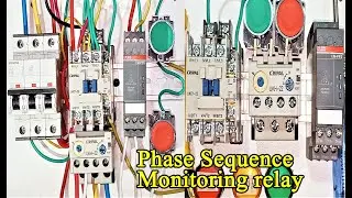 How To a Phase Monitoring relay Connection With DOL Starter, Phase Sequence Monitoring relay wiring