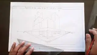 PERSPECTIVA DE UNA CUADRA DE DOS PUNTOS DE FUGA, VISTO DE COSTADO