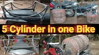 5 gas cylinder in one bike/ gas cylinder stand model for bike/ Funny Shoot