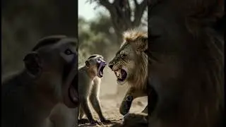 🦁🐒 When Brains Beat Power #shorts #ai #monkey