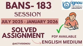 BANS-183 Solved assignment July 2025- January 206 session #ignou #bans183 #solvedassignments #2025 