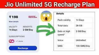 Jio Unlimited 5G Recharge Plan Rs.198