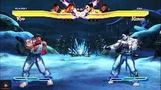 Street Fighter x Tekken Gameplay - Ryu & Jin VS Kazuya & M.Bison #tekken #streetfighter #gaming