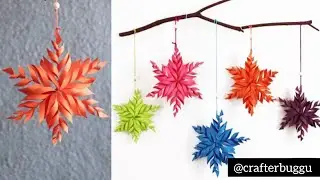 Simple paper snowflake wall hanging  || DIY Christmas  decoration Ideas - Wall decoration ideas 