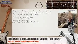 🎸 I Don't Want to Talk About It - Rod Stewart Guitar Backing Track with chords and lyrics