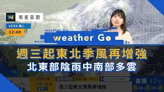 2025/12/23 週三起東北季風再增強 北東部陰雨中南部多雲