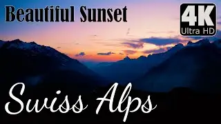 Beautiful sunset as a stress relief and for concentration | Swiss Alps | Relaxing Nature