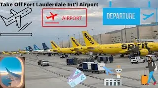 Take Off From Fort Lauderdale Int'l Airport (FLL) to Orlando Int'l Airport (MCO) Spirit Airline A321