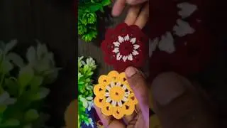 Diy crochet flower #how to make crochet sunflower #crochet #crochetcrosai #trending #viral