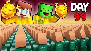 Mikey and JJ Survived 100 Days as VIP in Minecraft (Maizen)