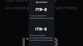 Crypto tax ITR form #coinswitch #coinswitch #incometax