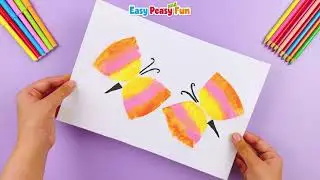 Butterfly Sponge Printing Art Idea