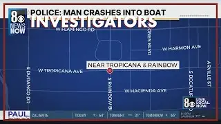 Las Vegas police: Man steals Uber Eats car, drives impaired, &lsquo;intentionally&rsquo; collides with boat