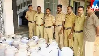 Illegal wine making center raid | Manorama News