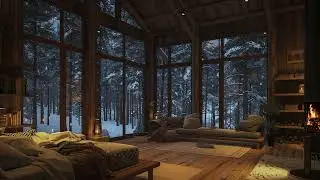 Snowy Forest Retreat for Sleeping | Cozy Fireplace Ambience for Ultimate Relaxation and Sleep Well