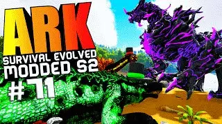ARK Survival Evolved - DRAGON GOD VS WARDEN BOSSES, PIMP MY DINO ARMOR MOD Modded #71 (ARK Gameplay)