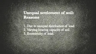 What are the Unequal settlement of soil reasons ? Basic Civil Engineering Videos