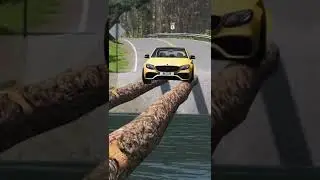 Cars vs Log Bridge - BeamNG.Drive