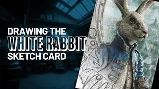 Drawing the WHITE RABBIT (Portrait)! ⚙️🐇 (Steampunk Sketch Card)