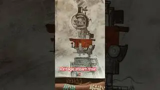 Vintage steam train 🚂 #highlights #shortsvideo #charcoaldrawing #sketching #art #viralvideo #train