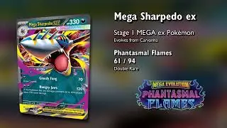 PFL 061 Mega Sharpedo ex Pok&eacute;mon   Phantasmal Flames   5ban Graphics   Cozy Cardboard Chronicle