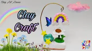 How to make Hanging Craft using Clay | Clay Art | DIY #diy #craft #clayart #rainbowclouds #diy