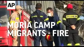 Aftermath of fire that swept through Moria camp