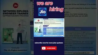NETWORK DIPLOMA ENGINEER TRAINEE (APPRENTICESHIP) PROGRAM by jio for diploma freshers students