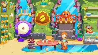 game mermaid makan kue cupcake stroberi dan jus