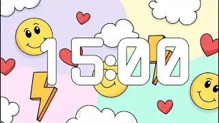15 Minute Timer with Music for Classroom - Relaxing Guitar Music