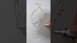 How to Draw Vegeta Ultra Ego in 10sec, 10mins, 10hrs #shorts