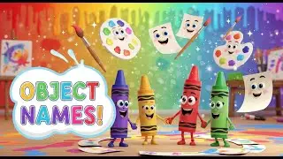 Learn Object Names at the Crayon Coloring Club 🖍🎨 | Fun Learning for Kids | Preschool
