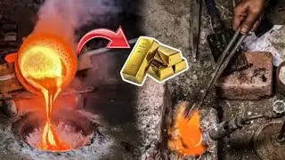 Extracting Pure Gold from Laptop Motherboards! Hidden Treasure in E-Wa