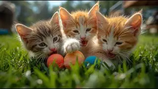 Adorable kitten playing in the garden | Cute kittens meowing | Cat sounds | Farm animals |