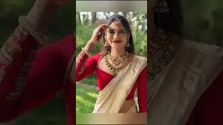 Red blouse contrast saree #blouse #red #saree #fashion #trending #shorts