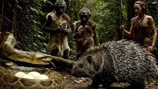 Wilderness Python Defends Its Eggs Epic Showdown in the Prehistoric Savanna