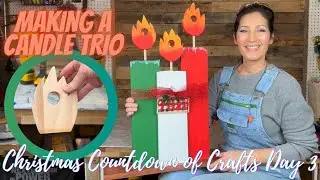 MAKING A LIGHTED CHRISTMAS CANDLE TRIO INSPIRED BY PINTEREST (CHRISTMAS COUNTDOWN OF CRAFTS DAY 3)