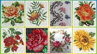 Top 100+ Amazing and Elegant Floral Cross stitch patterns || Charsuti Kerhai Ideas For Everything||